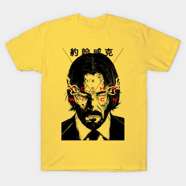 John Wick (Smoking Eyes) T-Shirt by amon_tees